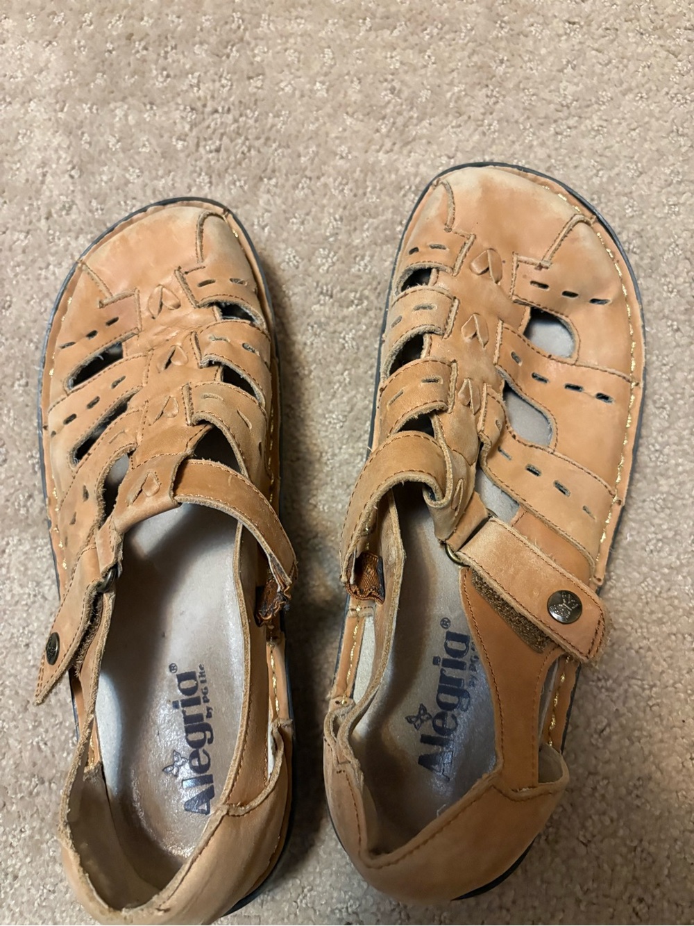 Ladies Alegria Tan Leather Fisherman Sandals